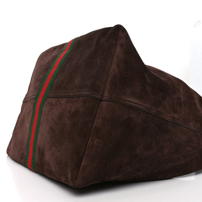 Gucci Suede Textured Dollar Calfskin Web Medium Jackie 1961 Crossbody Bag Brown 11 of 11