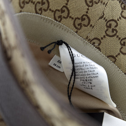 Gucci Monogram Textured Dollar Calfskin GG Jago Bucket Hat M Cacao Beige 7 of 8