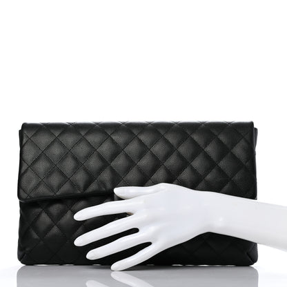 Chanel Caviar Quilted Flap Clutch Black 2 of 9