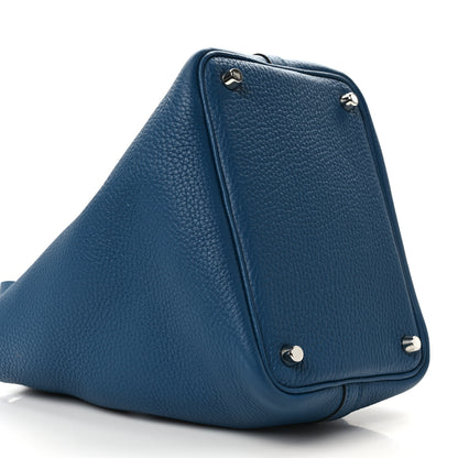 Hermes Taurillon Clemence Picotin Lock 18 PM Bleu Izmir 8 of 10