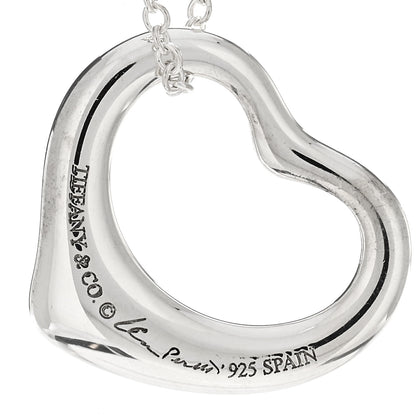 Tiffany Sterling Silver 16mm Elsa Peretti Open Heart Pendant Necklace 3 of 3