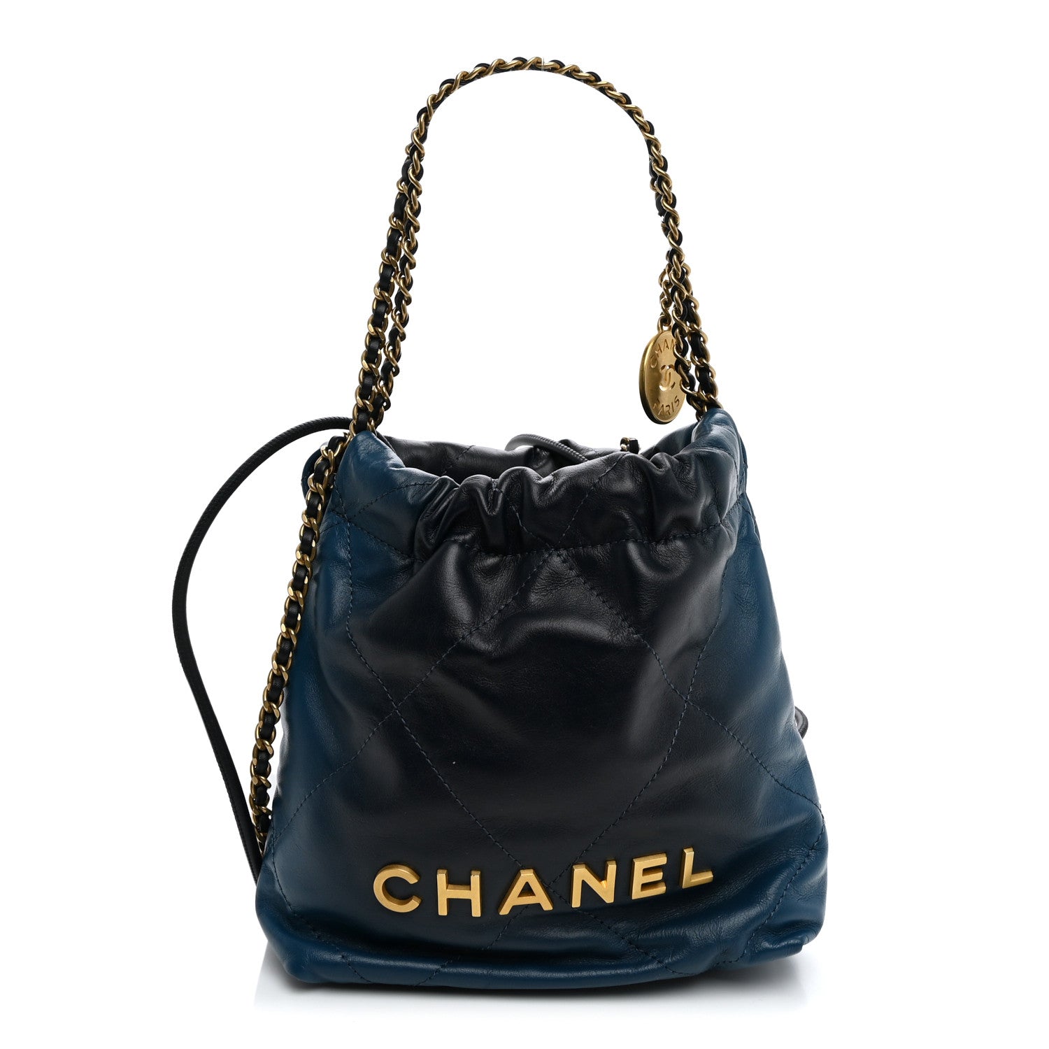 Chanel Shaded Calfskin Quilted Mini Chanel 22 Blue Dark Blue 1 of 10