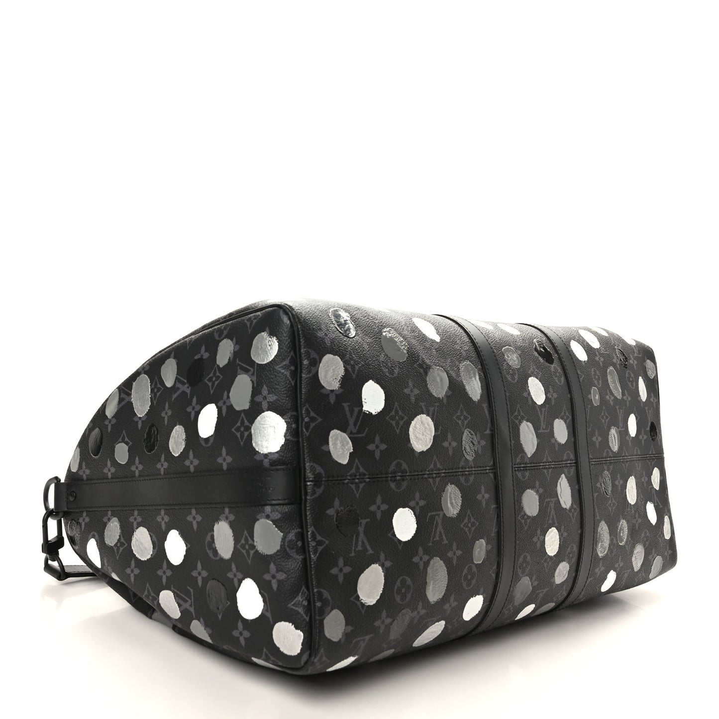 LV X YK Monogram Eclipse Keepall Bandouliere 45 Black Silver