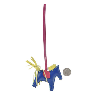 Hermes Milo Lambskin Grigri Rodeo Horse Bag Charm PM Bleu Electrique Bleu Azteque Soufre Menthe Rose Shocking Violet 2 of 3