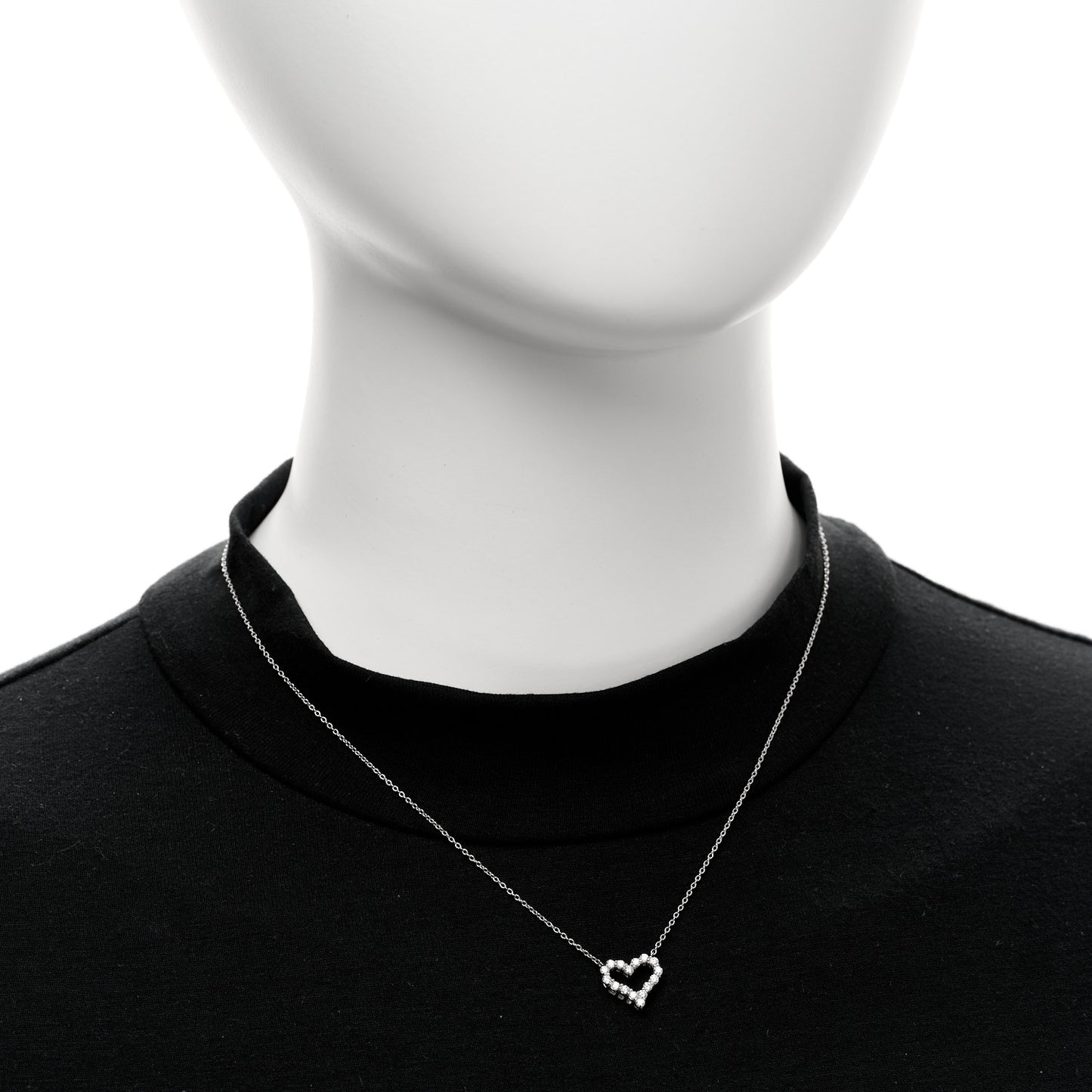 Platinum Diamond Mini Heart Pendant Necklace
