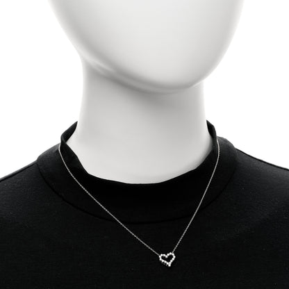 Tiffany Platinum Diamond Mini Heart Pendant Necklace 2 of 4