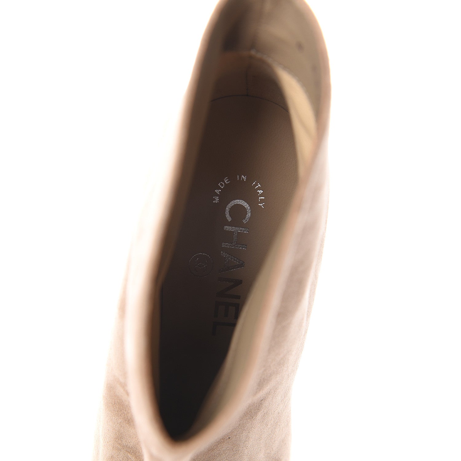 Chanel Suede Calfskin Satin Gabrielle Cap Toe Short Boots 37 Beige Black 6 of 6