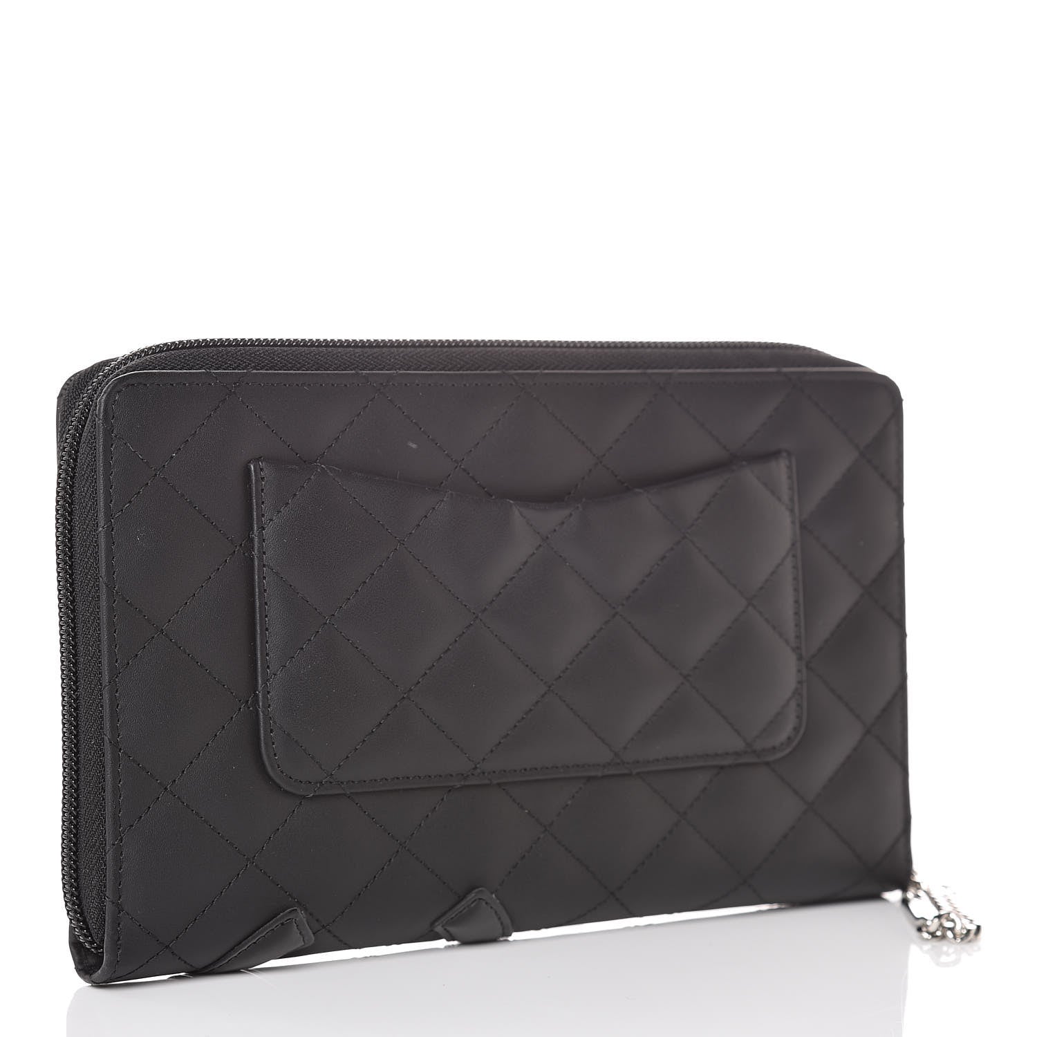 Chanel Calfskin Cambon Zip Around Organizer Wallet Black 3 of 10