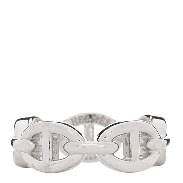 Hermes Sterling Silver PM Chaine d'Ancre Enchainee Band Ring 52 6