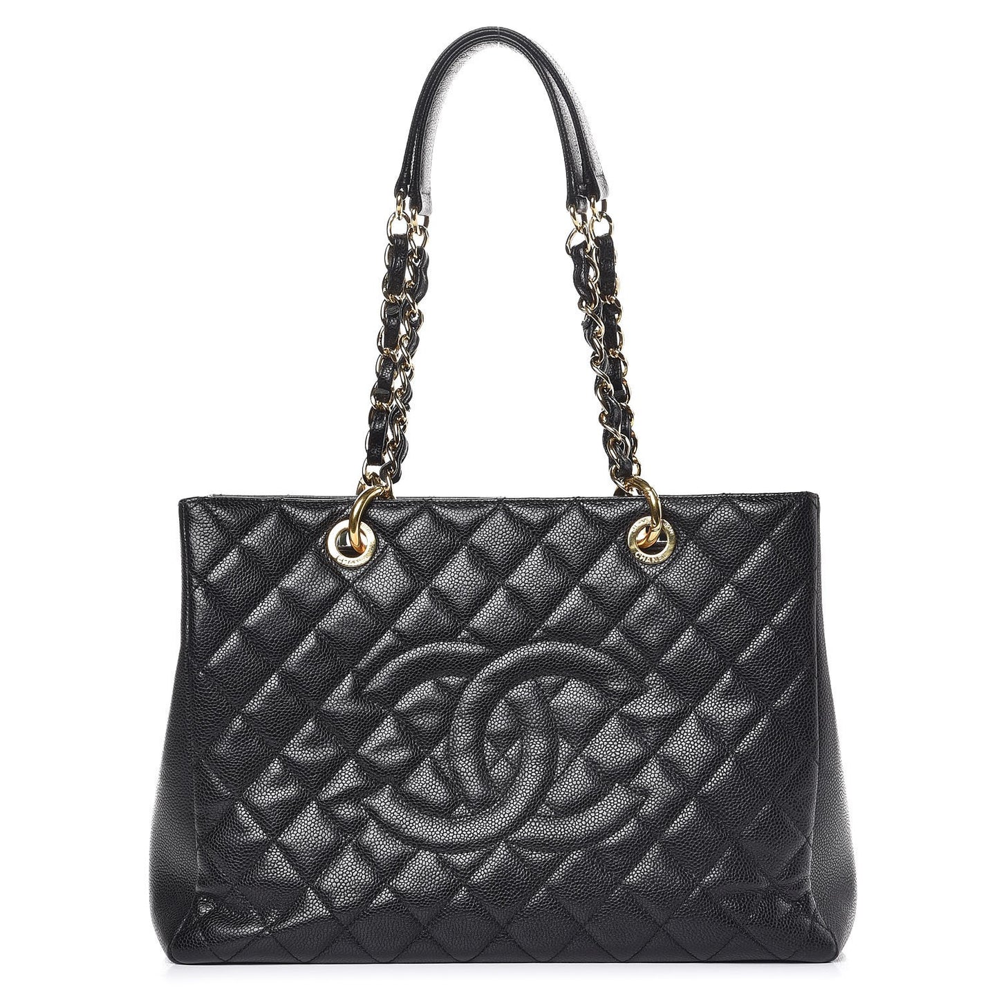 Caviar Quilted Grand Shopping Tote GST Black