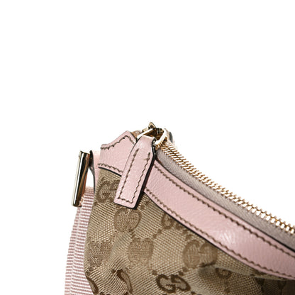 Gucci Monogram Web Medium Half Moon Hobo Blue Pink 13 of 13