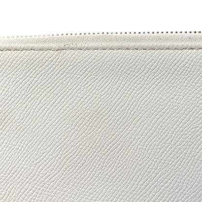 Balenciaga Calfskin Logo Large Zip Pouch White 12 of 13