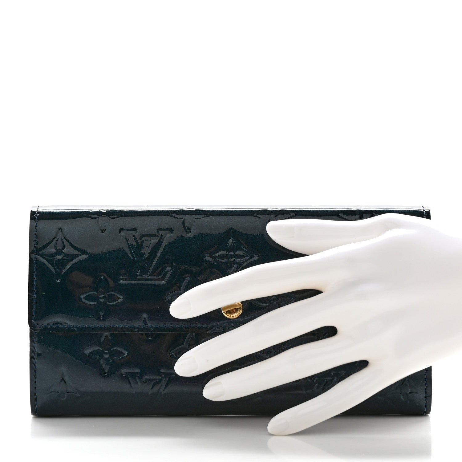 Louis Vuitton Vernis Sarah Wallet Blue Nuit 2 of 12