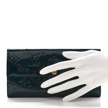 Louis Vuitton Vernis Sarah Wallet Blue Nuit 2 of 12