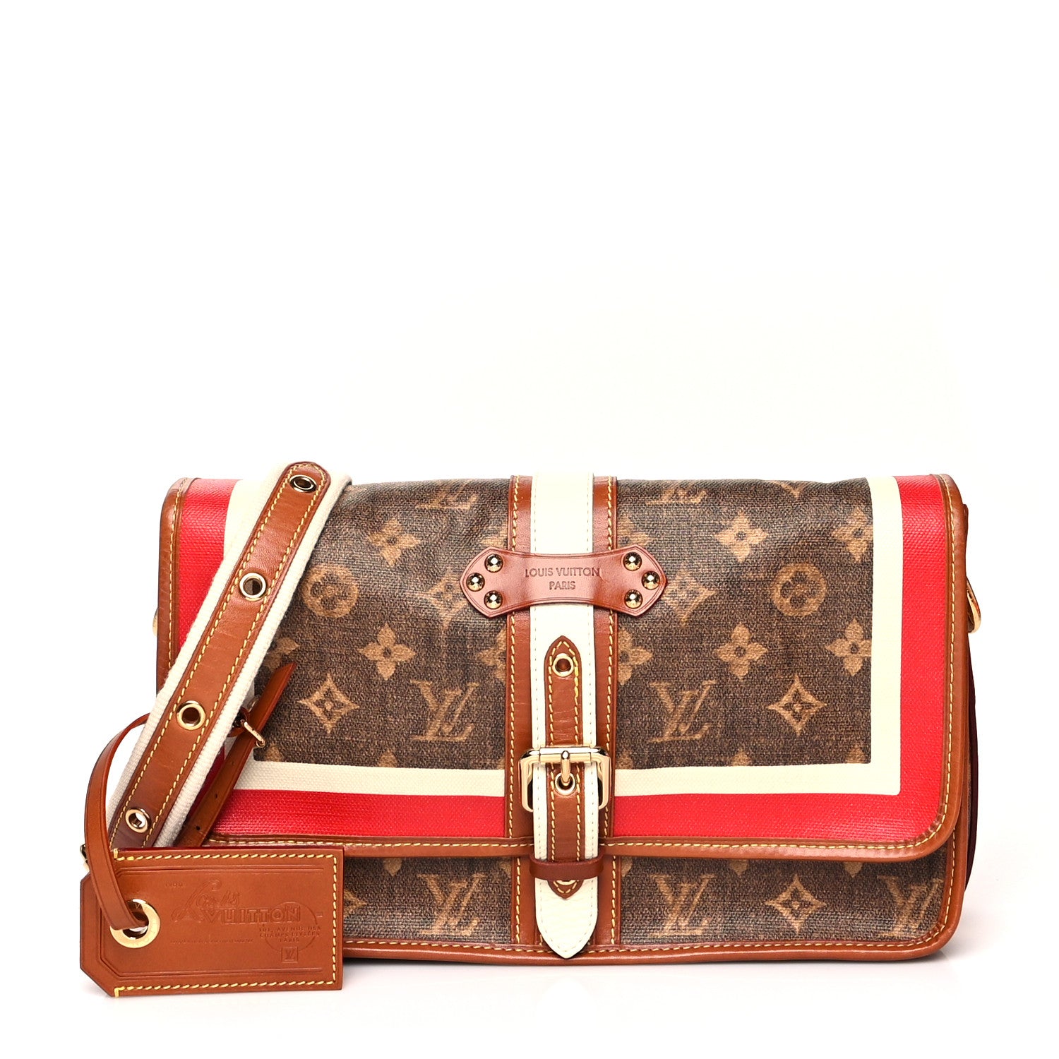 Louis Vuitton Monogram Rayures Tisse Clutch Red 1 of 10