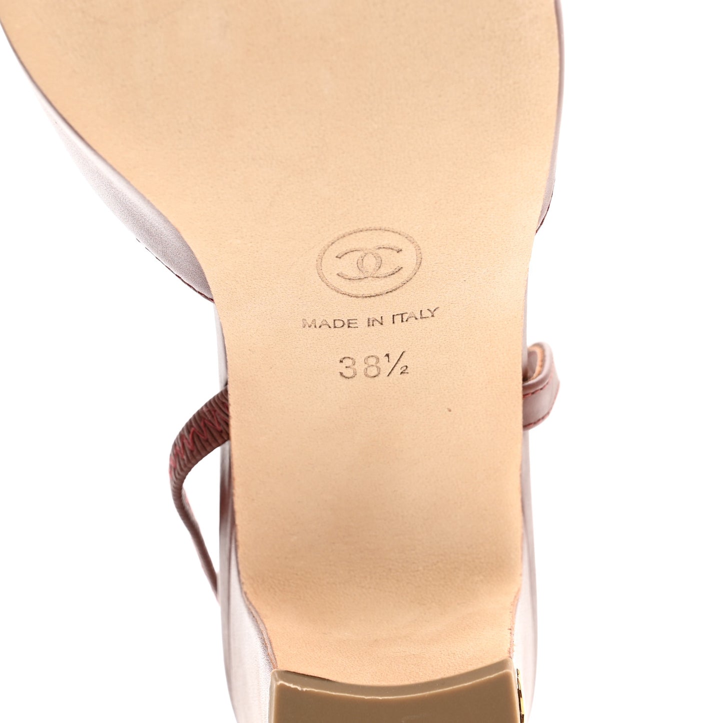 Calfskin Cap Toe CC Slingback Pumps 38.5 Brown