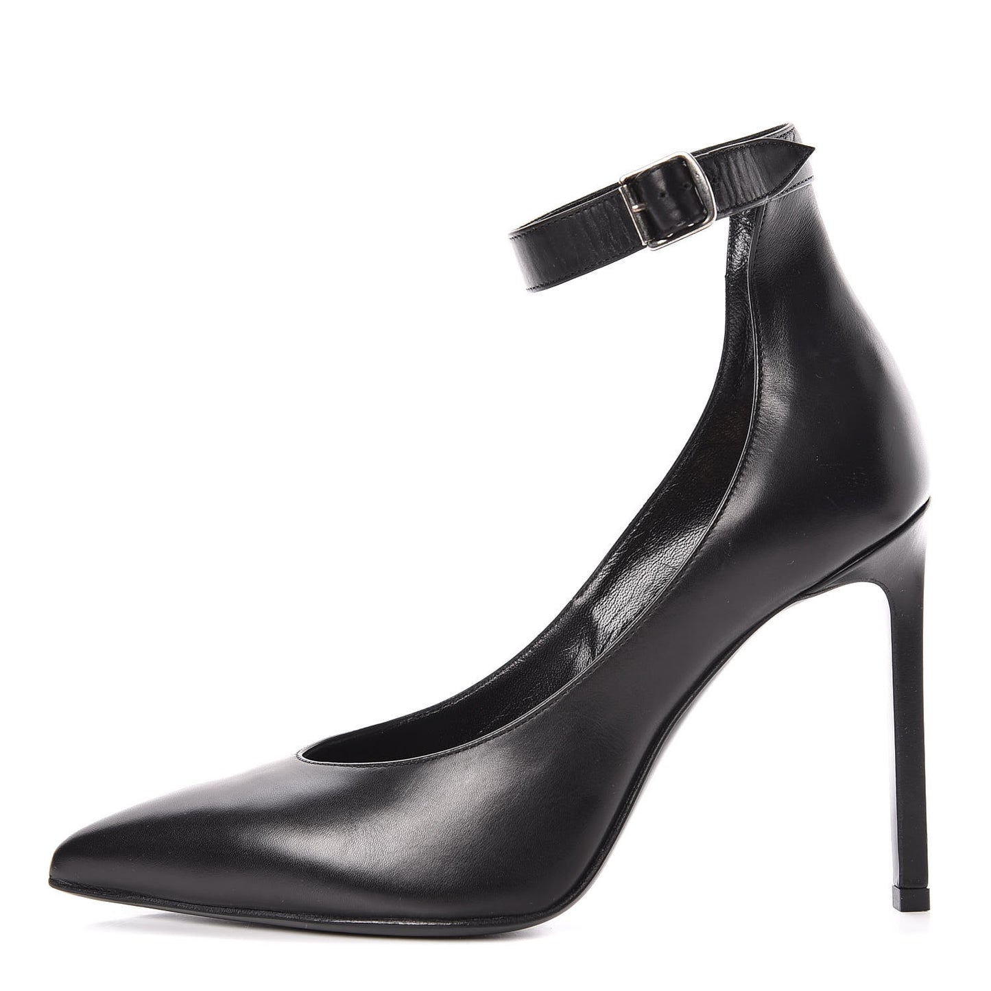 Seta Calfskin Astra Paris 105 Ankle Strap Pumps 36 Black