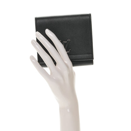 Louis Vuitton Calfskin LockMe II Compact Wallet Black 2 of 6