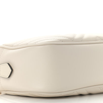 Gucci Calfskin Matelasse Small GG Marmont Chain Shoulder Bag White 9 of 10