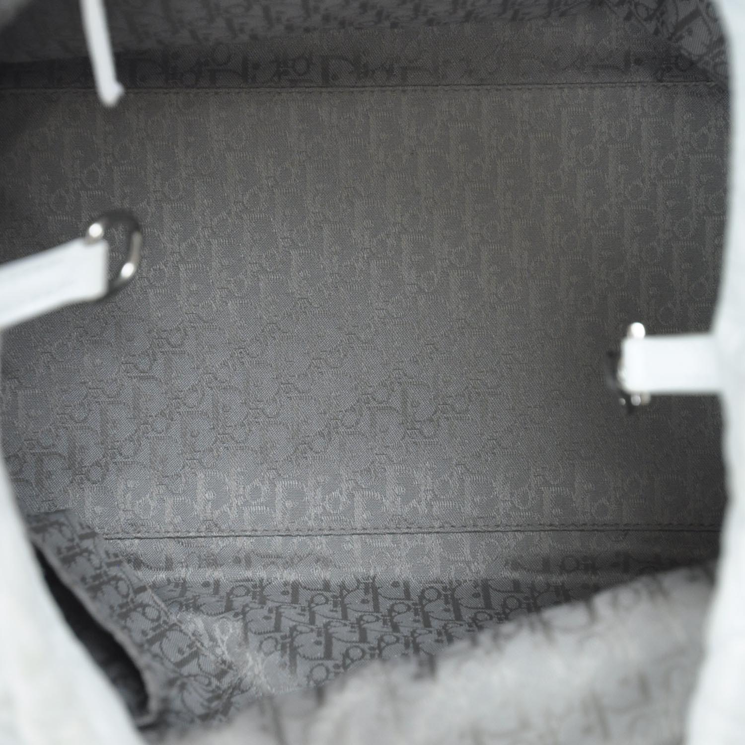 Christian Dior Lambskin Cannage Soft Lady Dior Tote White 9 of 9