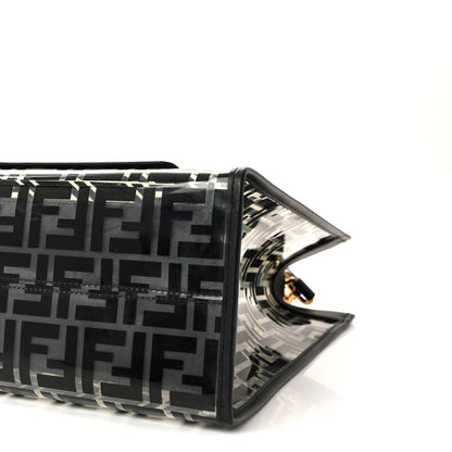 Fendi TPU FF Vitello Century Plexiglass Medium Runaway Shopper Tote Black 9 of 9