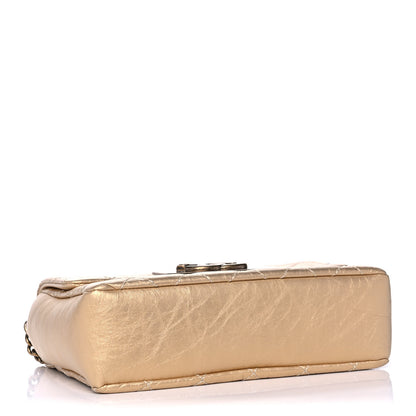 Chanel Metallic Aged Calfskin Quilted CC Square Flap Light Gold 3 of 12