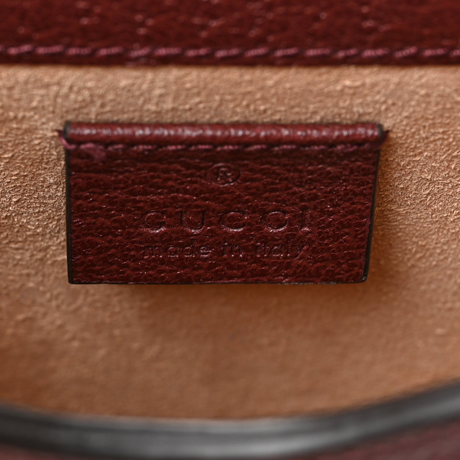 Gucci Monogram Textured Dollar Calfskin Mini Horsebit 1955 Crossbody Bag Sahara Rubino Chardonnay 10 of 15