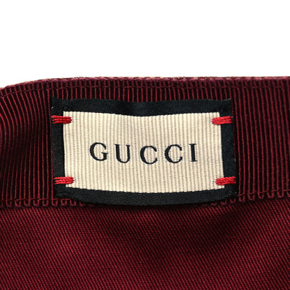 Gucci Monogram Textured Dollar Calfskin Zeno Baseball Hat Camel Bordeaux 7 of 8