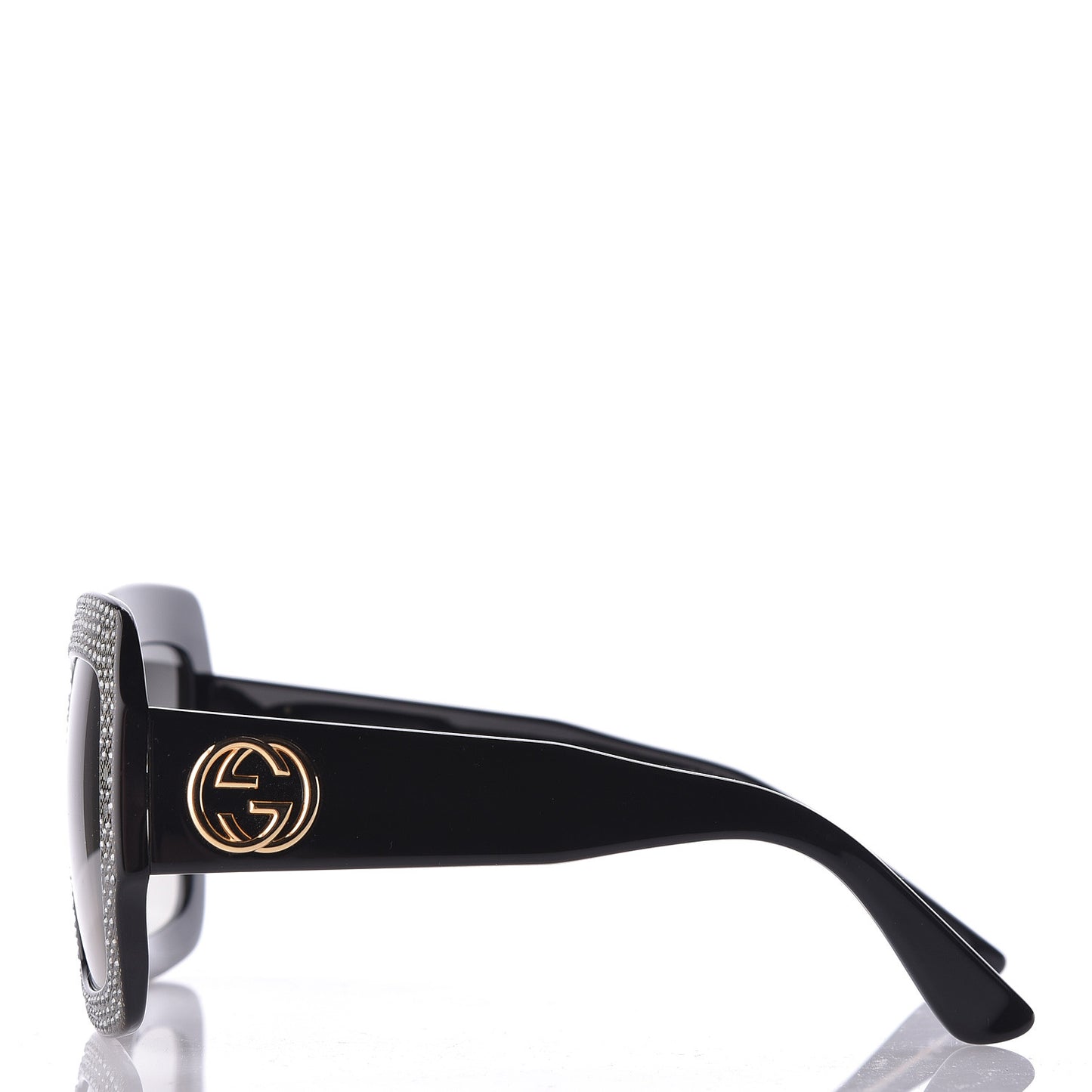 Crystal Square Frame Sunglasses GG3861/S Black