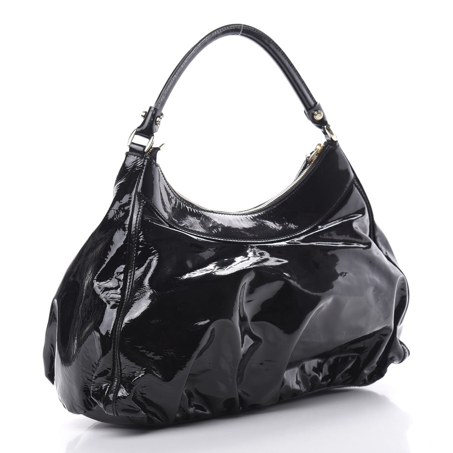 Patent Large D Gold Ring Hobo Black