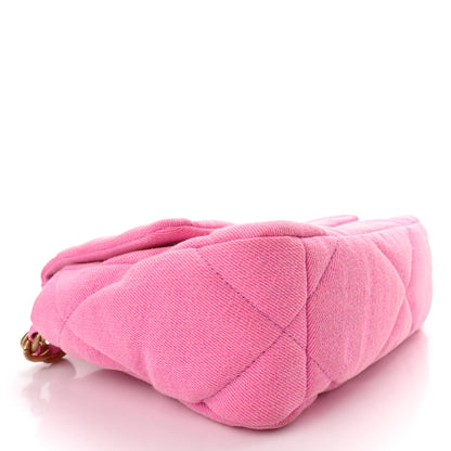 Chanel Denim Quilted Medium Chanel 19 Flap Neon Pink 4 of 10