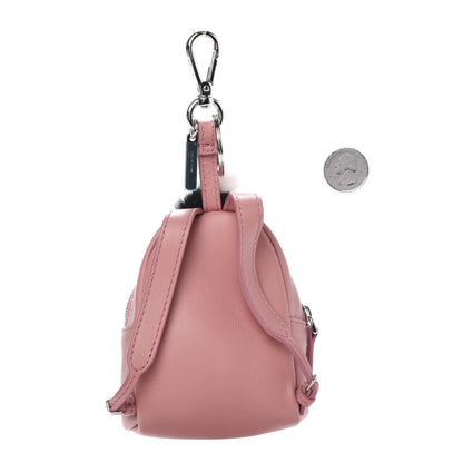 Fendi Vitello Dolce Elaphe Crystal Nutria Fox Fur Monster Eyes Mini Backpack Charm Bois de Rose Black Multicolor 2 of 8