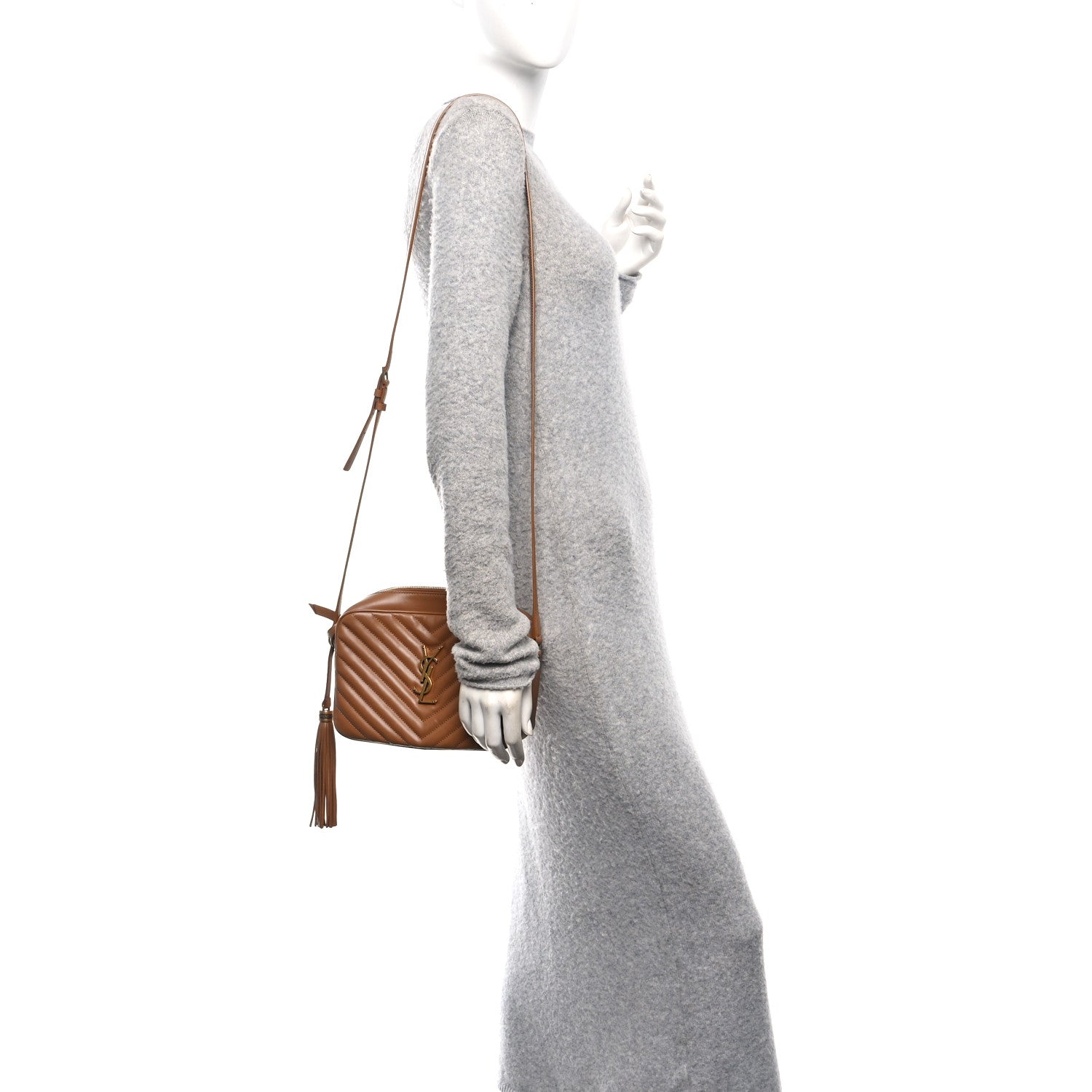 Saint Laurent Calfskin Matelasse Monogram Lou Camera Bag Cinnamon 2 of 10