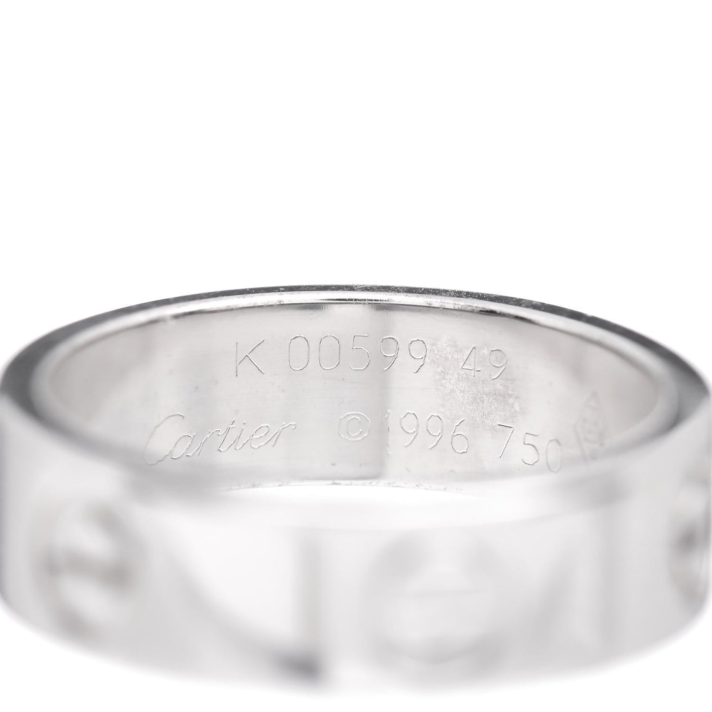 18K White Gold 5.5mm LOVE Ring 49 4.75