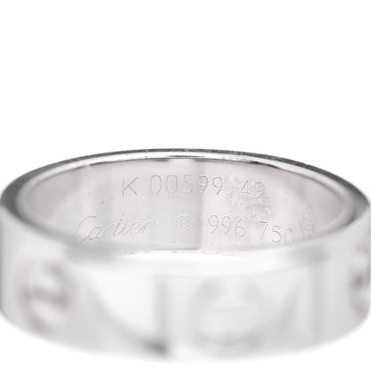 Cartier 18K White Gold 5.5mm LOVE Ring 49 4.75 4 of 4