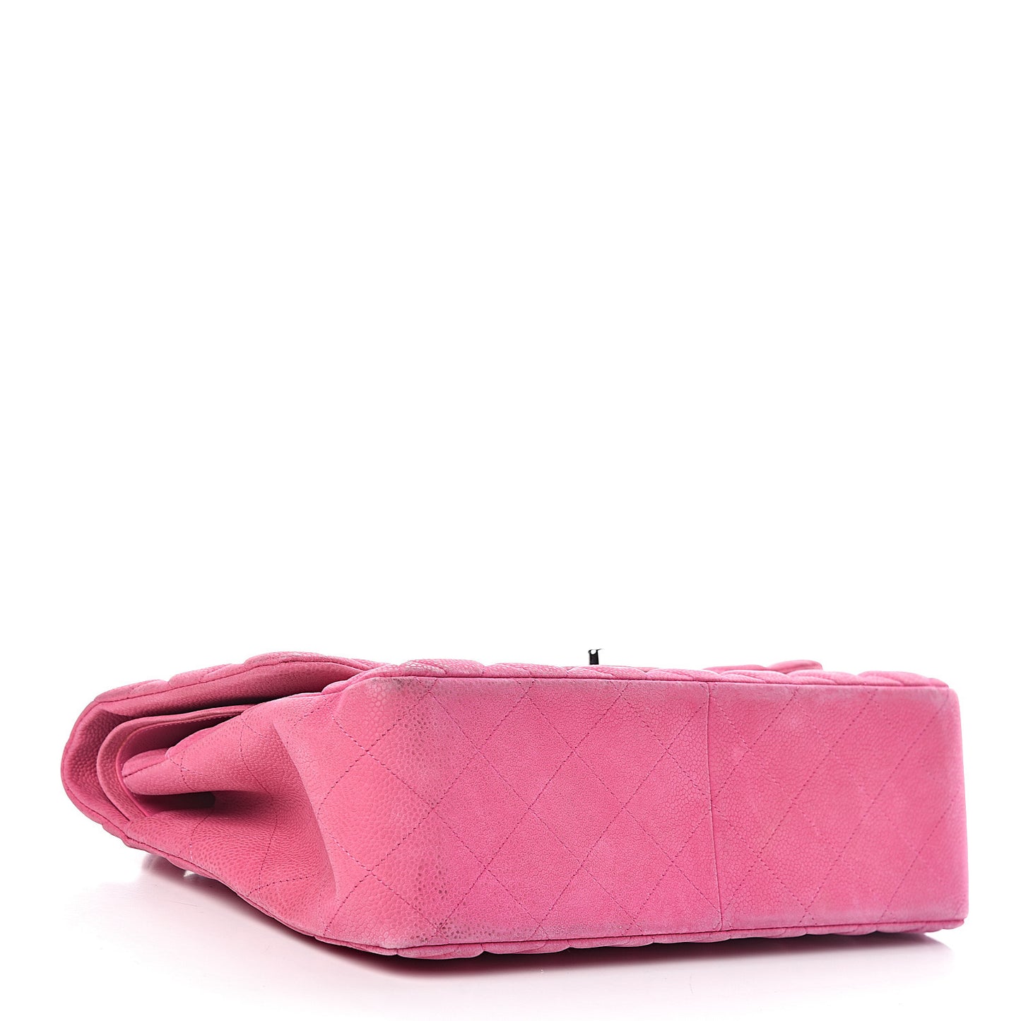 Iridescent Caviar Jumbo Double Flap Pink