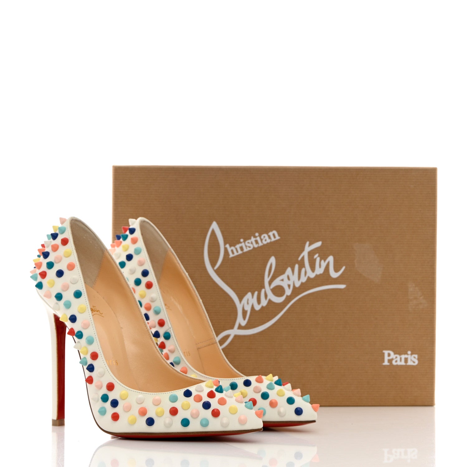 Christian Louboutin Gomme Pigalle Spikes 120 Pumps 36.5 White Multicolor 10 of 10