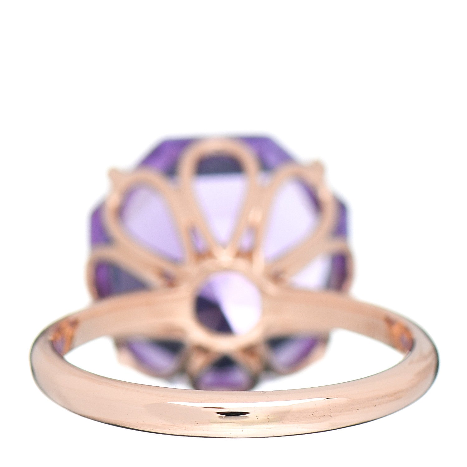 Tiffany 18K Rose Gold Amethyst Octagonal Sparklers Ring 52 6 4 of 5