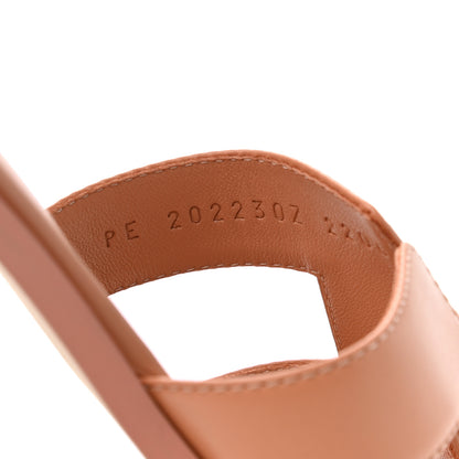 Hermes Box Calfskin Oran Sandals 37 Granit Rose 8 of 9