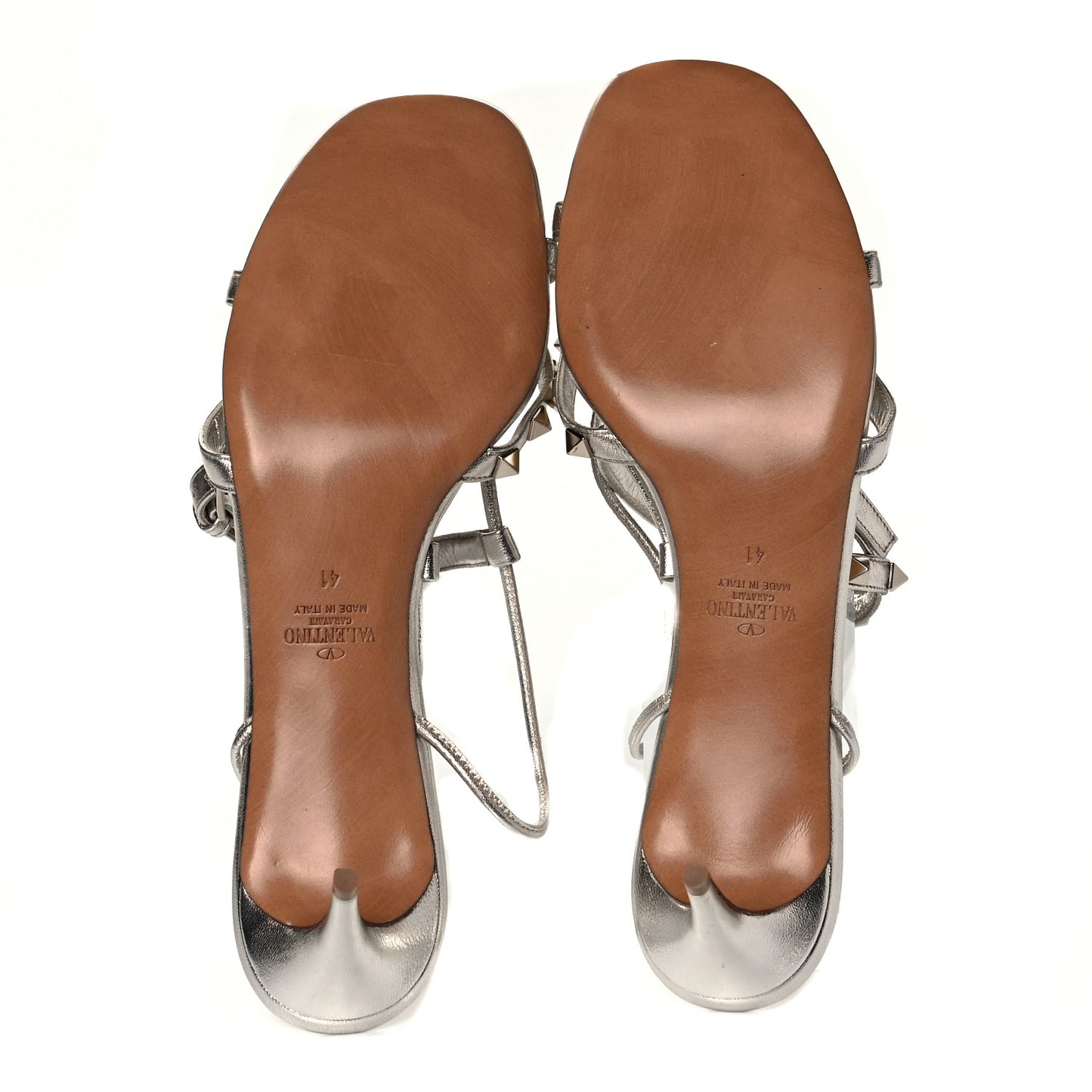 Metallic Nappa Rockstud Crisscross Slingback Sandals 41 Gold