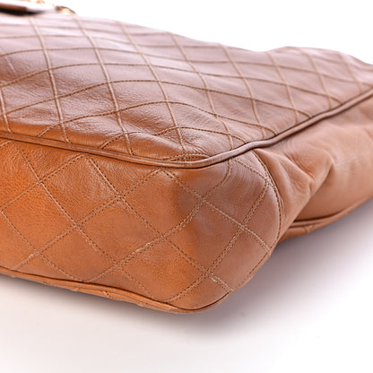 Chanel Lambskin Diamond Embossed Shopping Tote Brown 13 of 19