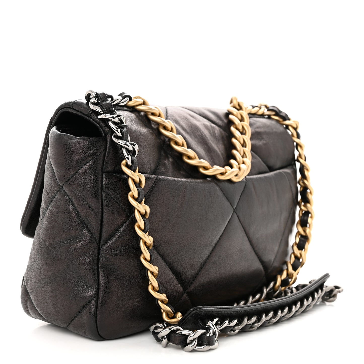 Lambskin Quilted Medium Chanel 19 Flap Black