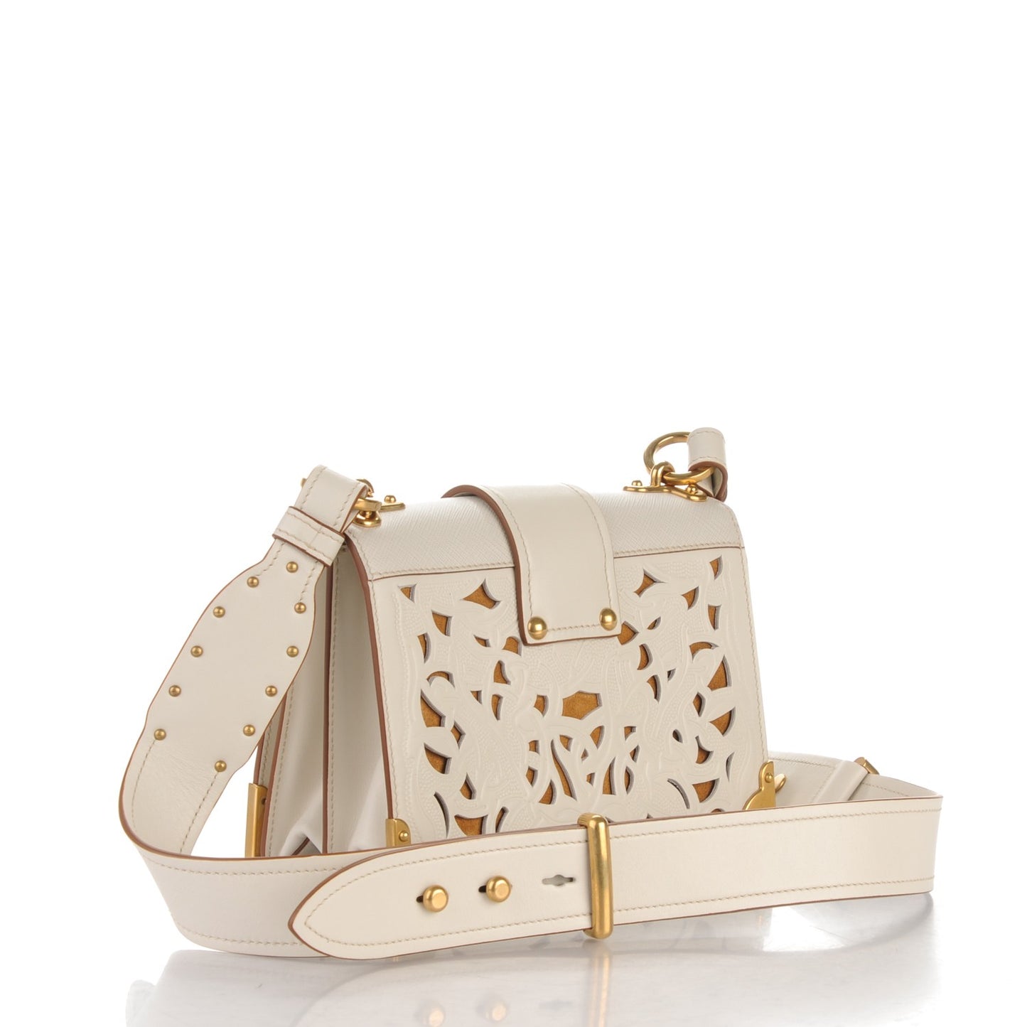 City Calf Saffiano Laser Cut Cahier Bag Talco