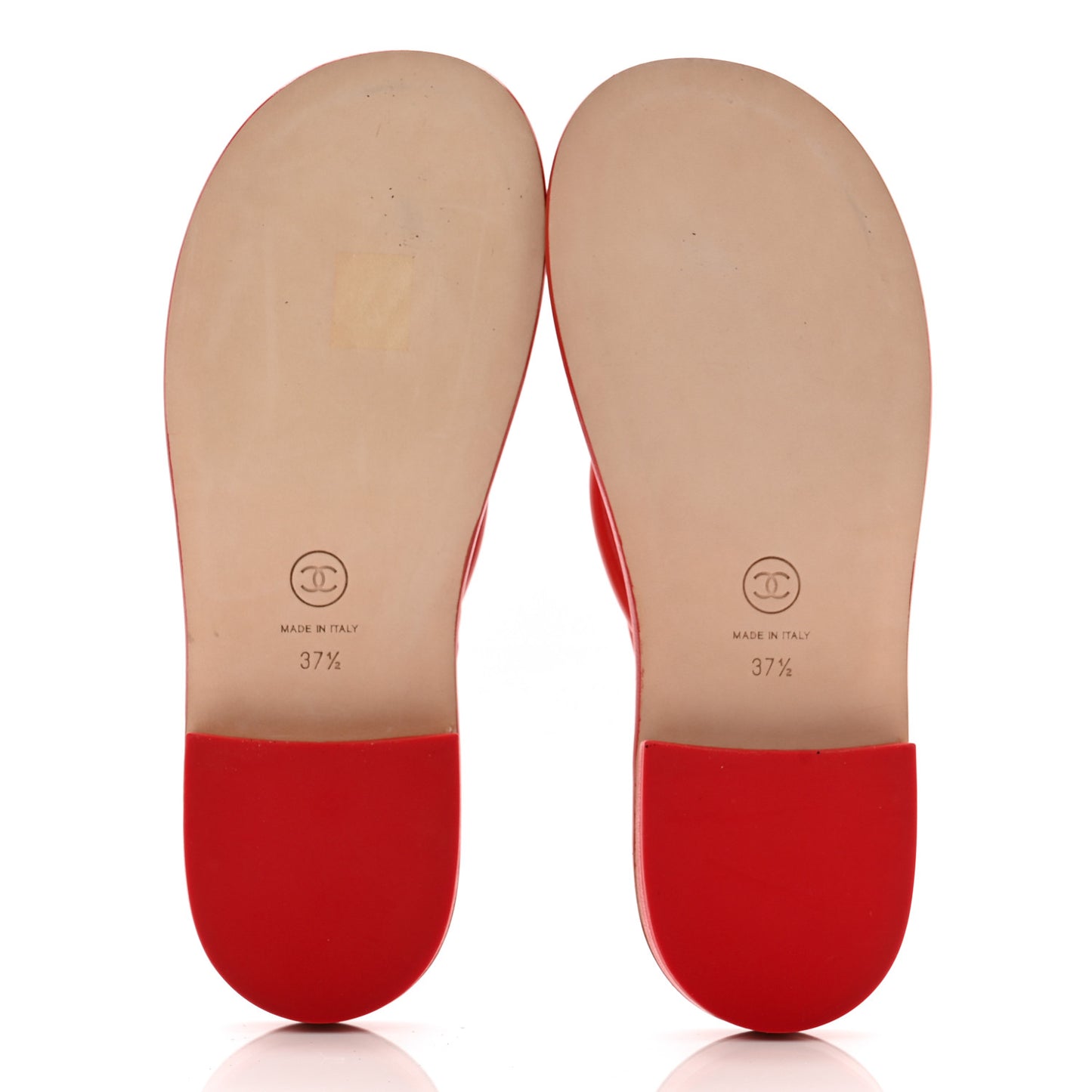 Lambskin Terry Cloth CC Thong Sandals 37.5 Pink