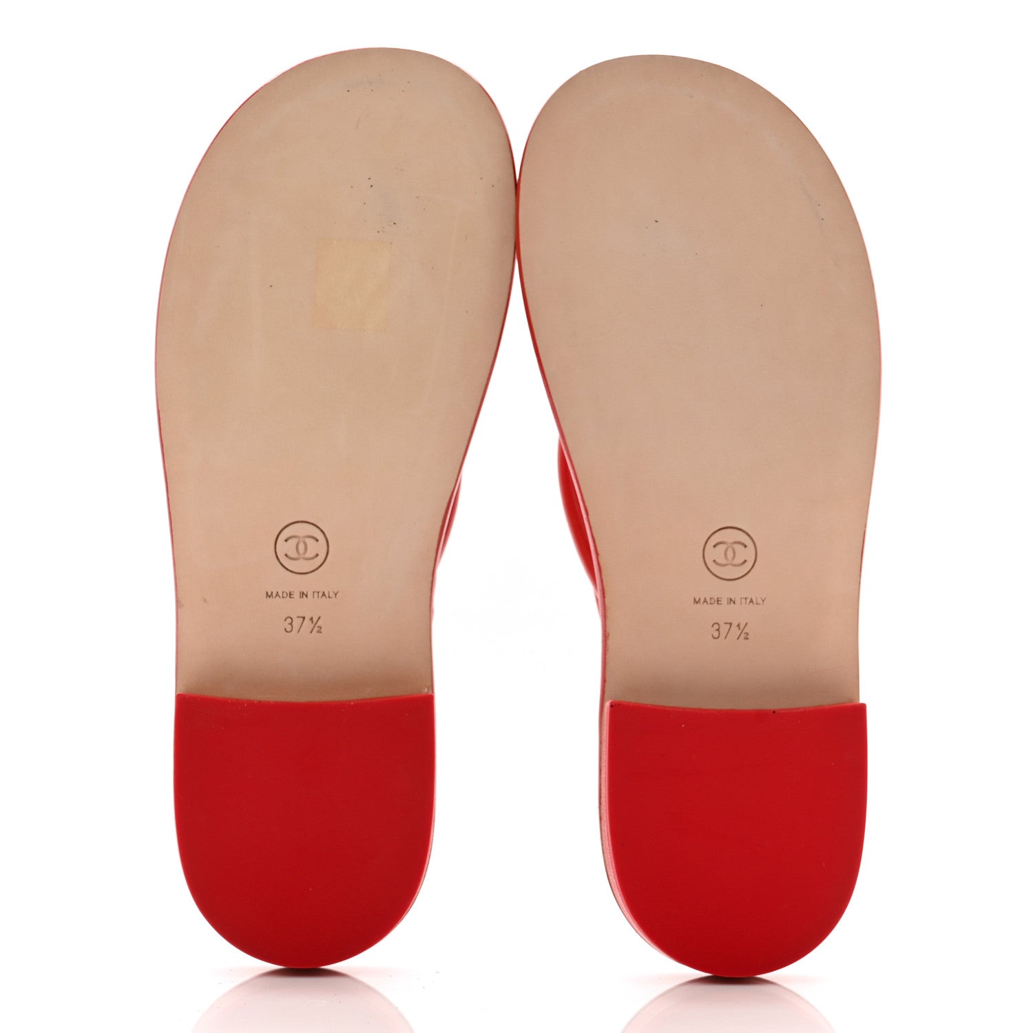 Chanel Lambskin Terry Cloth CC Thong Sandals 37.5 Pink 5 of 8