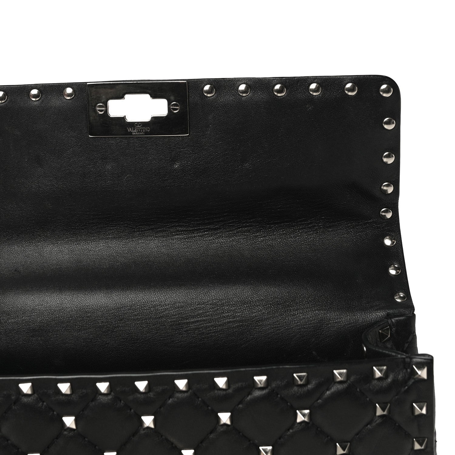 Valentino Garavani Lambskin Medium Rockstud Spike Shoulder Bag Black 10 of 11