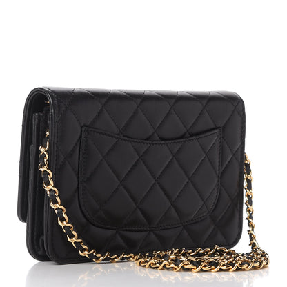 Chanel Lambskin Quilted Wallet On Chain WOC Black 3 of 9