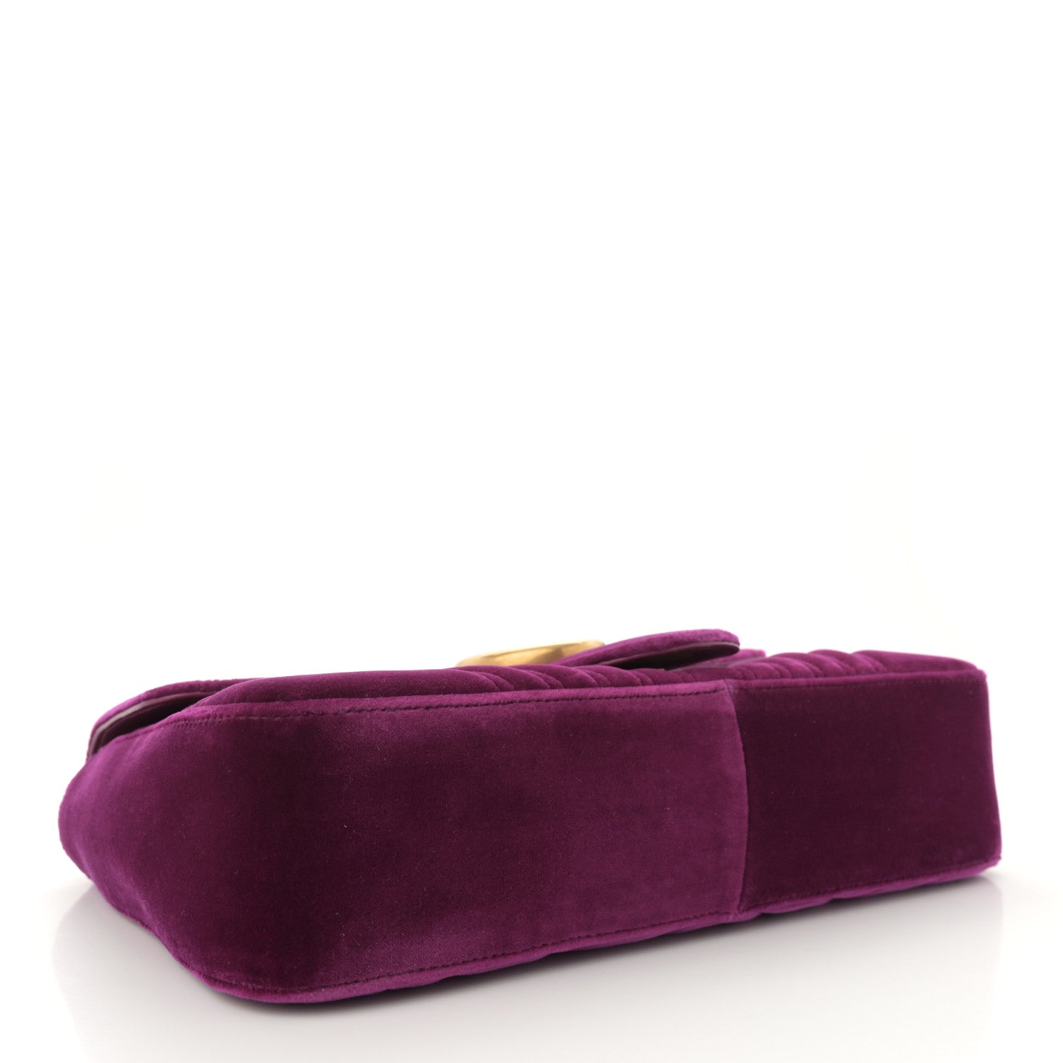 Gucci Velvet Matelasse Medium GG Marmont Shoulder Bag Fuchsia Violet Cyclamen 4 of 10