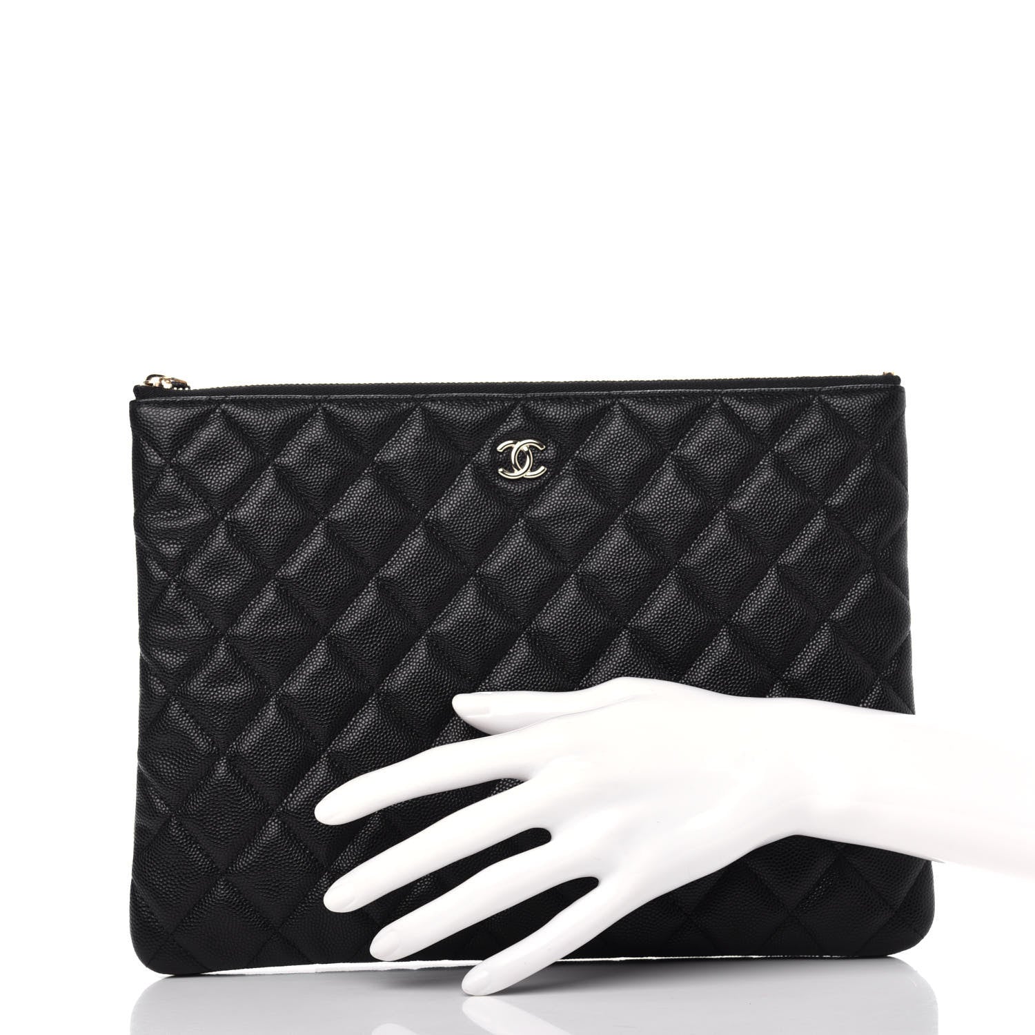 Chanel Caviar Quilted Medium Cosmetic Case Black 2 of 8