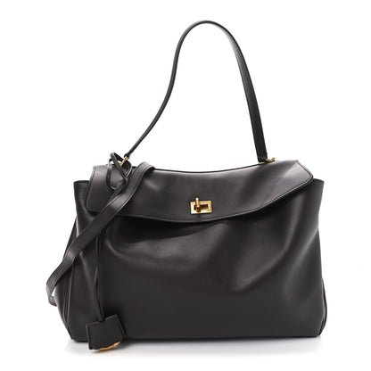 Balenciaga Natural Smooth Calfskin Medium Rodeo Top Handle Handbag Espresso 1 of 9
